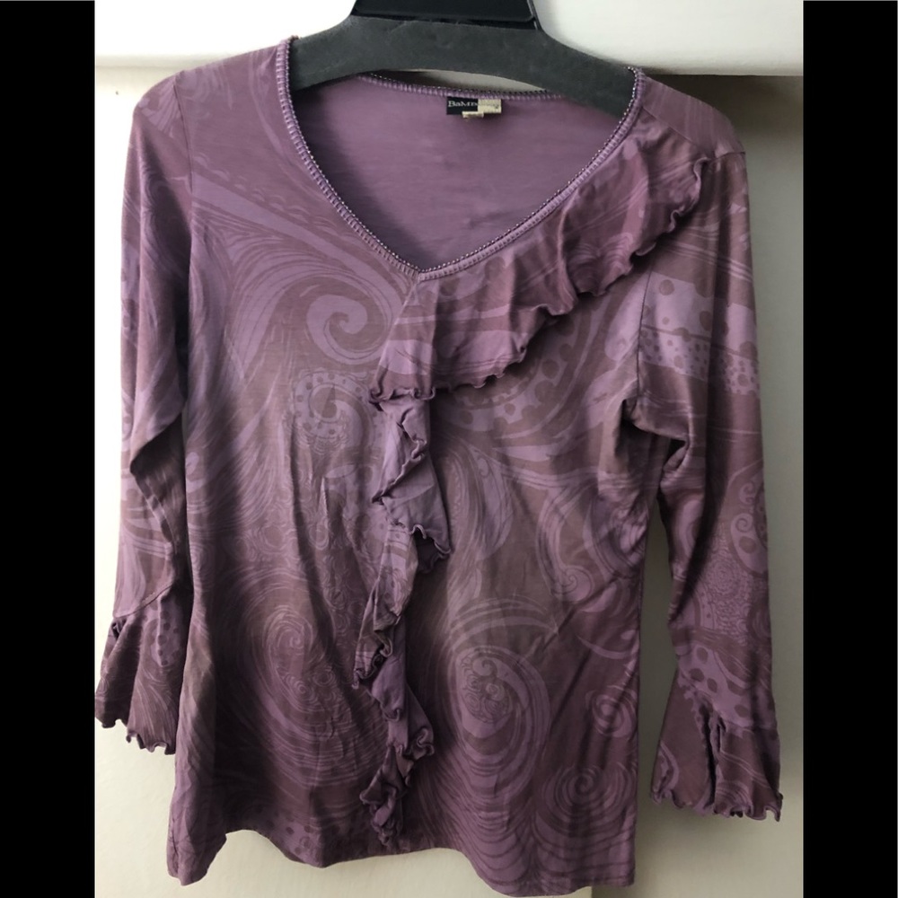 Pale Eggplant colored stretch cotton blouse